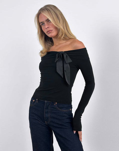 Image of Orianne Top in Knit Black