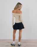 Image of Orianne Long Sleeve Bardot Top in Knit Buttercream