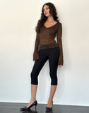 Image of Orphee Long Sleeve Lace Top in Brown