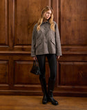 Image of Orson Jacket in Faux Suede Olive Grey