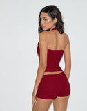 Image of Ortee Halterneck Top in Tailoring Red