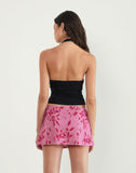 Image of Osuya Mini Skirt in Stencil Flower Pink