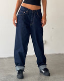 Image of Oversized Dad Low Rise Jeans in Dark Rinse