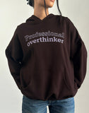 Image of Oversized Hoodie in Bitter Chocolate with Overthinker Print