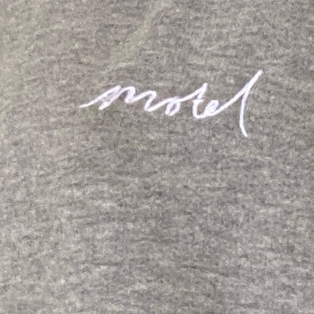 Oversize Hoodie in Grey Marl with Motel Scribble Embroidery