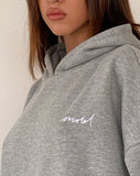 Image of Oversize Hoodie in Grey Marl with Motel Scribble Embroidery