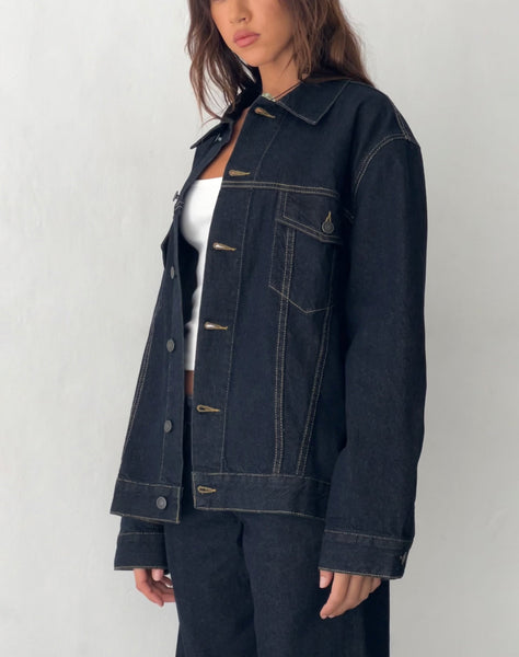 image of Oversized Denim Jacket in Indigo