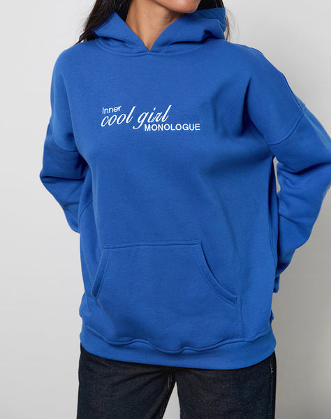 Image of Oversized Hoodie in Cobalt Blue with Cool Girl Graphic