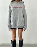 Image of Oversized Hoodie in Grey Marl with Worst Nightmare Graphic