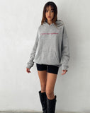 Image of Oversized Hoodie in Grey Marl with Worst Nightmare Graphic