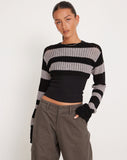 Image of Ozzy Bolero Top in Black Grey