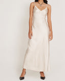 image of Padil Midi Dress in Satin Pearled Ivory