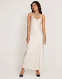 image of Padil Midi Dress in Satin Pearled Ivory