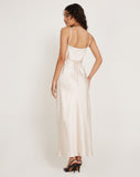 image of Padil Midi Dress in Satin Pearled Ivory