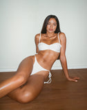 Image of Pafriza Bikini Top with Frill in Broderie White