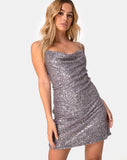 Image of Paiva Dress in Drape Net Sequin Silver