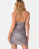 Image of Paiva Dress in Drape Net Sequin Silver