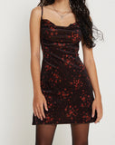 image of Paiva Mini Dress in Rose Cluster Velvet