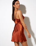 Image of Paiva Slip Dress in Satin Brick