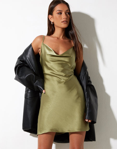 Coti Bodycon Dress in Rose Flock Loden Green