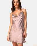 Image of Paiva Dress in Satin Taupe