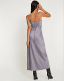 IMAGE OF Palasha Midaxi Dress in Satin Grey Ridge