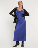 Image of Palasha Midi Dress in Satin Spectrum Blue