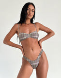 Image of Farida Bikini Bottom in Purple Tartan