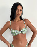 Image of Pali Bikini Top in Green Tartan