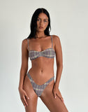 Image of Farida Bikini Bottom in Purple Tartan