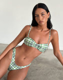 Image of Farida Bikini Bottom in Green Tartan