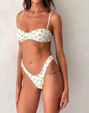 Image of Pali Bikini Top in Blue Cluster Floral with Picot Trim