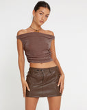 Image of Palita Slinky Bardot Top in Peppercorn