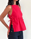 Image of Palsi Tie Side Sleeveless Top in Tango Red