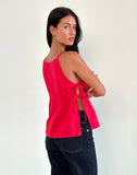 Image of Palsi Tie Side Sleeveless Top in Tango Red