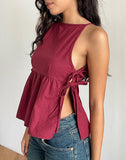 Image of Palsi Tie Side Top in Burgundy