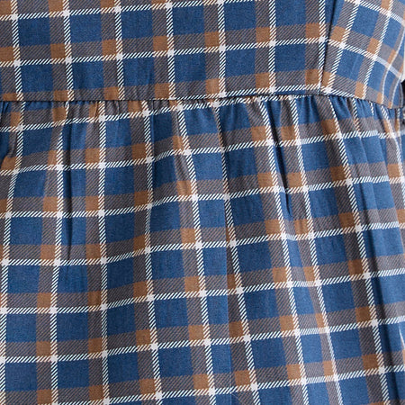 Palsi Tie Side Top in Medium Tartan Blue