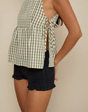 Image of Palsi Tie Side Top in Green Check