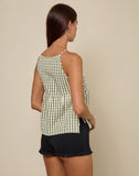 Image of Palsi Tie Side Top in Green Check