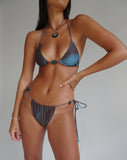 Image of Pami Beaded Bikini Top in Watercolour Brown