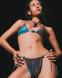 Image of Leyna Beaded Bikini Bottom in Watercolour Brown