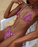 Image of Pami Bikini Top in Purple Irregular Polka