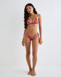 Image of Image of Pami Bikini Top in Zebra Red with Beads