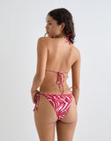 Image of Lentra Bikini Bottom in Zebra Red with Beads