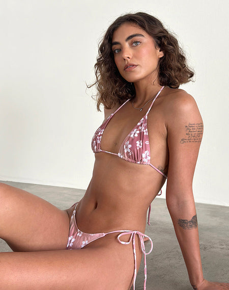 Samara Bikini Top in Hibiscus Floral