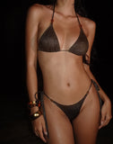 Image of Lentra Bikini Bottom with Beads in Shimmer Brown