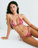 Image of Lentra Bikini Bottom in Zebra Red with Beads