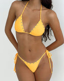 Image of Pami Bikini Top In Light Orange with Studs