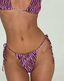 Image of Leyna Bikini Bottom in Purple Irregular Polka