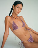 Image of Leyna Bikini Bottom in Purple Irregular Polka